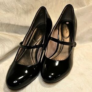 Life Stride classic black patton leather Mary Jane heels womans size 8.5
